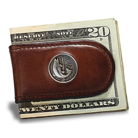 Maybe you would like to learn more about one of these? Leather Camo Wallets for Men: Caramel Brown Magnetic Leather Money Clip with Trout Concho|Camo ...