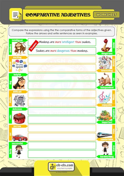Worksheet Comparative Adjectives With More Comparative Adjectives