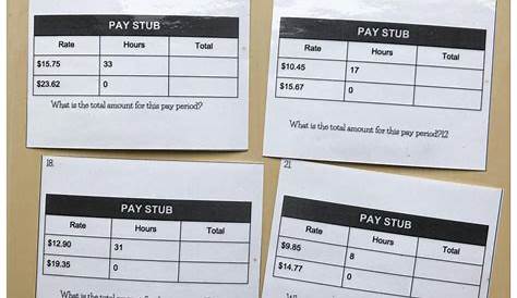 how to read a pay stub worksheets