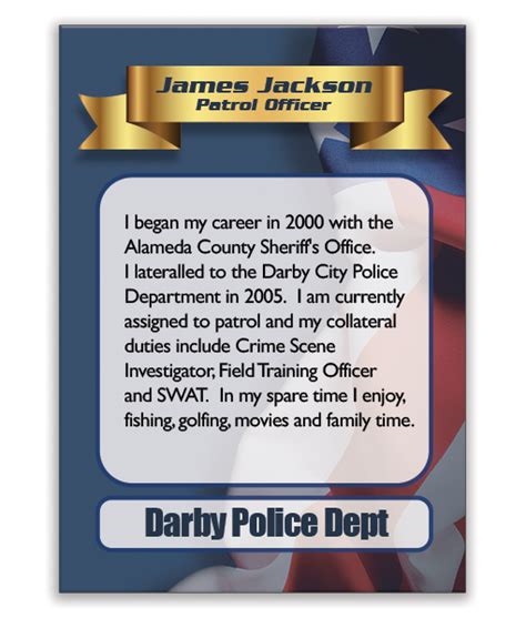 Police Officer Trading Cards K9 Trading Cards Military Trading Cards