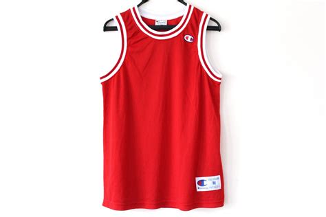 Vintage Champion Jersey 90's Champion Tank Top Red Champion Basketball Jersey Champion Shirt 