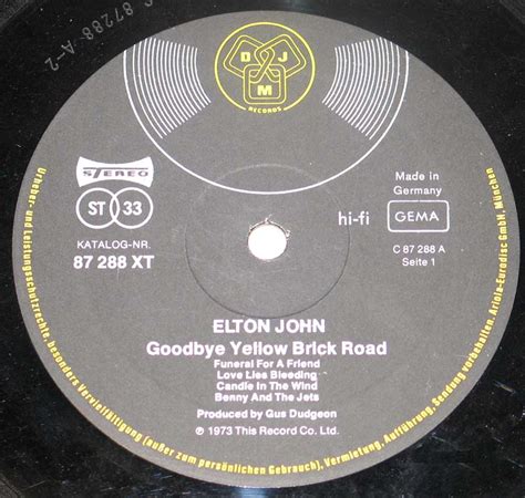 Elton John Goodbye Yellow Brick Road 12 Vinyl Album Cover Gallery
