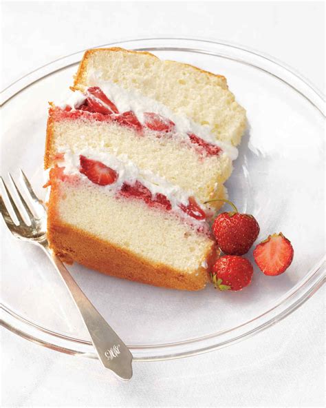 Chiffon Cake With Strawberries And Cream Recipe Martha Stewart