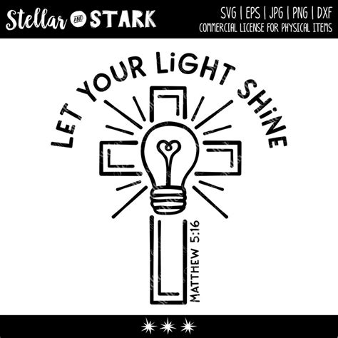 Let Your Light Shine Matthew 516 Svg Christian Svg Bible Etsy
