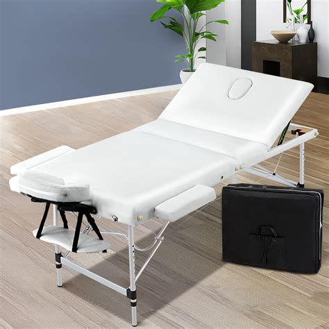 Zenses 3 Fold Portable Aluminium Massage Table White