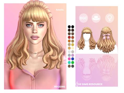 Amelie Hairstyle The Sims Resource Sims 4 Hairs