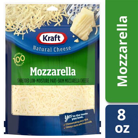 Kraft Mozzarella Shredded Cheese 8 Oz Bag Organic Pizza Sauce Shredded Cheese