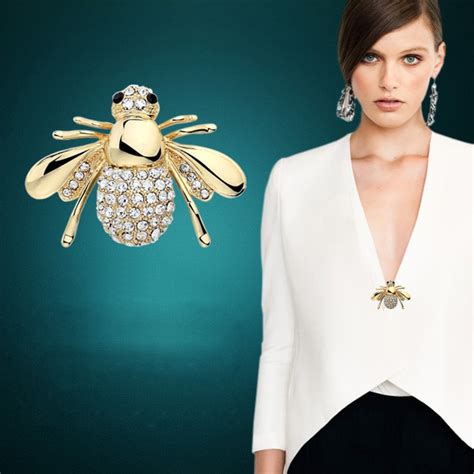 Hhyde Fashion Rhinestone Insect Brooch For Women Jewelry Lovely Alloy