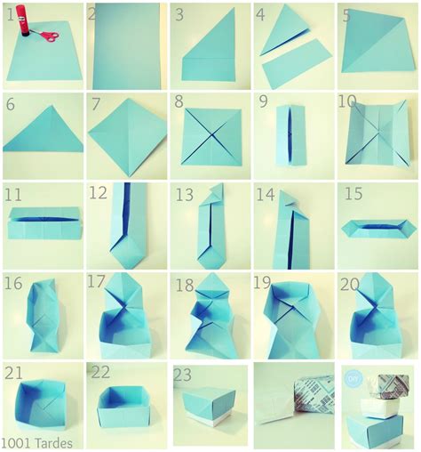 Step By Step Instructions On How To Make An Origami Box With Paper And