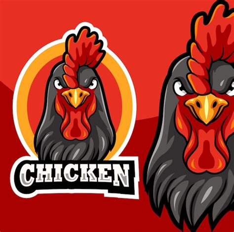 Premium Vector Rooster Head Mascot Design Template