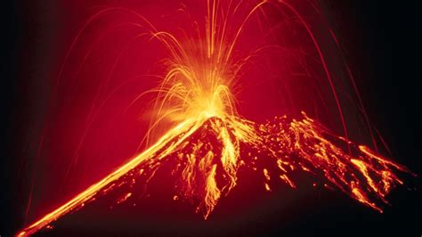Download Wallpaper 1920x1080 Volcano Eruption Lava Fountain Full Hd