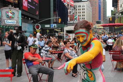 PHOTOS Artist Paints Nude Models In Support Of Times Square Topless Women Times Square