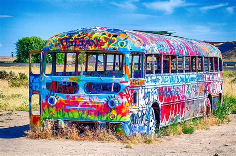 Painted Pnw School Bus In Palouse Washington Photograph By Alex