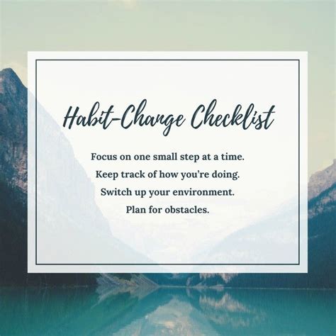 Checklist Of Four Steps To Changing Habits What Are Daily Habits And