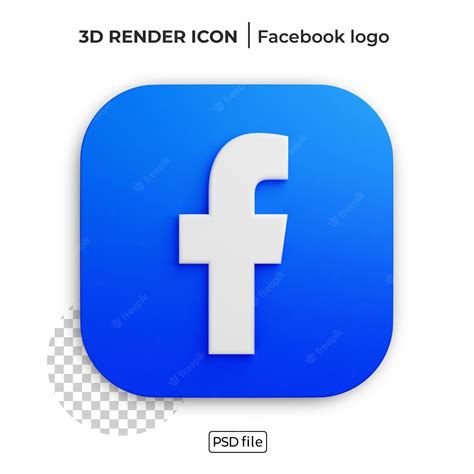 Premium Psd Facebook 3d Render Logo