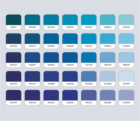 Nordic Blue Procreate Palette Hex Color Codes Instant Digital