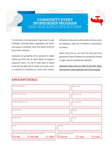 Free 7 Event Sponsorship Forms In Ms Word Pdf Pages