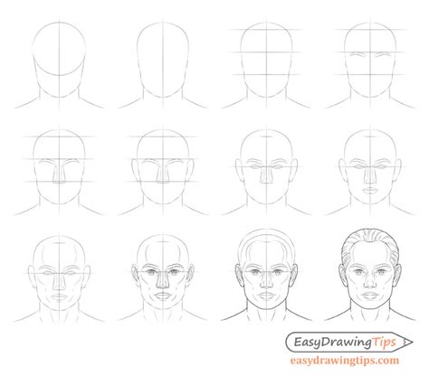 Male Face Drawing Step By Step Drawing Draw Anime Male Face Head Guy