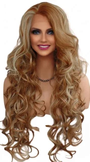 Long Wavy Hand Tied Lace Front Wig Clr Fs Gorgeous Usa Seller