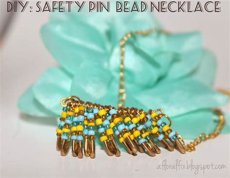 A Floral Fix Diy Safety Pin Bead Necklace