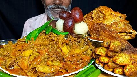 ASMR Eating Mutton Boti Curry Bata Fish Fry Whole Goat Head Curry With Rice Food Eating Show