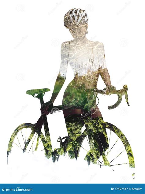 Woman With A Bicycle Stock Illustration Illustration Of Naked My Xxx