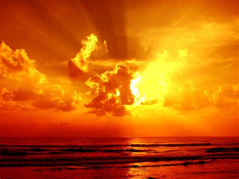 Clouds Sea Ocean Sky Sunrise Sunset Orange Color Wsr