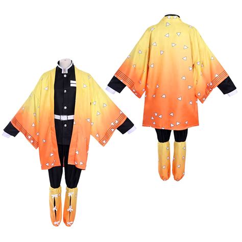 Buy Demon Slayer Zenitsu Cosplay Kimono Agatsuma Zenitsu Cloak Costume
