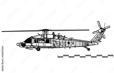 Sikorsky Mh 60l Black Hawk Vector Drawing Of Special Operations