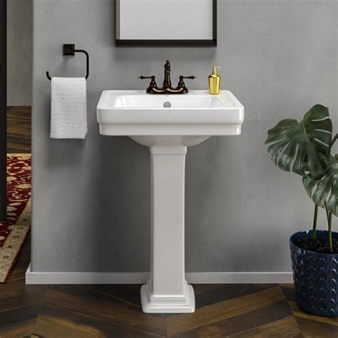 It adjusts height using water pressure in the water line. Tifton 100 Vitreous China Pedestal Sink - Magnus Home Products