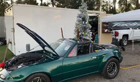 Ls Swapped Turbo Miata Takes Christmas Three To The Drag Strip Its