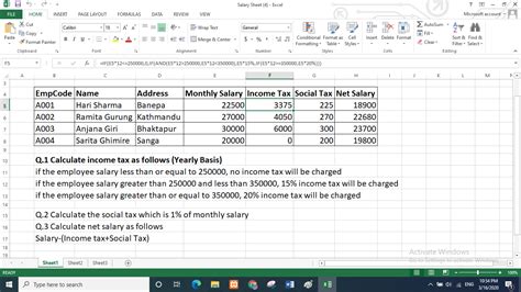 How To Calculate Your Net Salary Using Excel Salary Ads Formula All