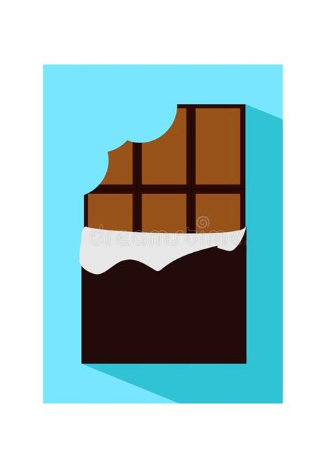 Vector El Ejemplo Plano Del Icono Del Chocolate Mordido Desempaquetado