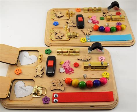 Toddler Busy Board Montessori Activity Board Wooden Sensory Etsy