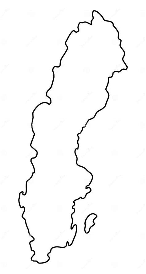 Ejemplo Del Vector Del Esquema Del Mapa De Suecia Ilustración Del