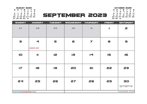 Free September 2023 Calendar Template Pdf And Image