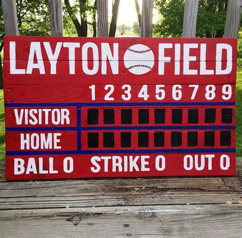 Baseball Scoreboard Various Sizing Custom Last Name Etsy Baseball