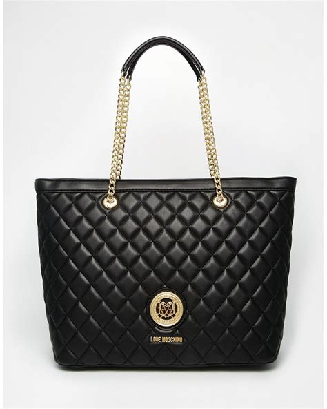 Love Moschino Quilted Tote Bag In Black Lyst