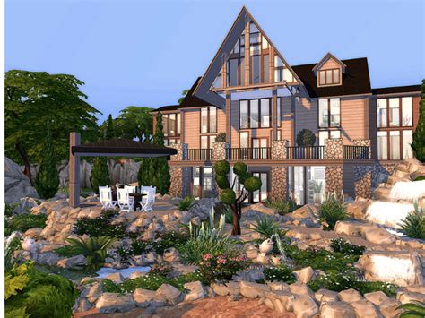 Rustic Modern Big House By Sarinasims At Tsr Sims 4 Updates