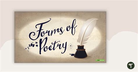Forms Of Poetry Powerpoint Teach Starter
