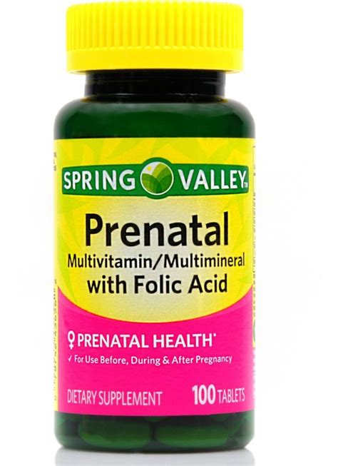 Multivitamínico Prenatal Spring Valley 100 Tabletas Aerokiwi Importaciones