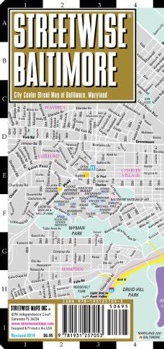 Streetwise Baltimore Map Laminated City Center Street Map Of