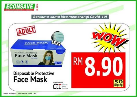 They're made with three layers of fabric that block dust, dirt, and pollen while also absorbing excess moisture. 16 Sep 2020 Onward: Econsave Disposable Face Mask Promo ...