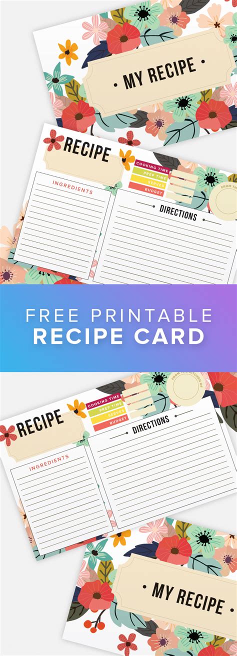 Savesave 5x7 recipe cards.pdf for later. Free Printable Recipe Cards - 5x7 Printable Recipe Cards