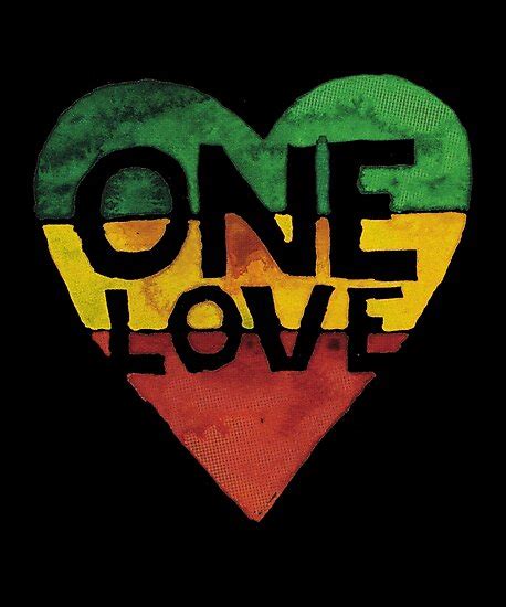 One Love Music Rasta Reggae Heart Peace Roots Photographic Print By