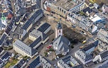 Siegen von oben - Gebäude der Stadtverwaltung - Rathaus am Marktplatz ...