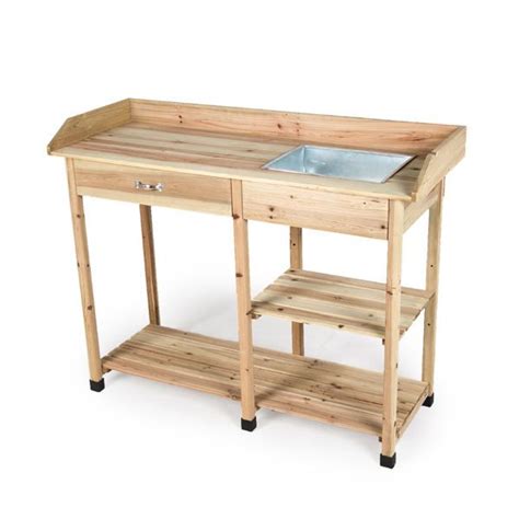 Perfect for those who don't have a lot of space to loose. Large Potting Table w/ Drawer Garden Greenhouse Staging ...