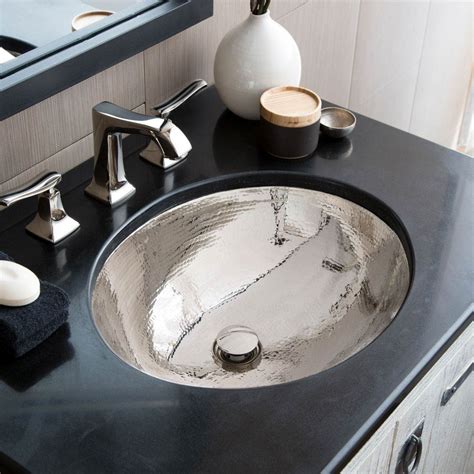 Hammered Nickel Undermount Bathroom Sink Rispa