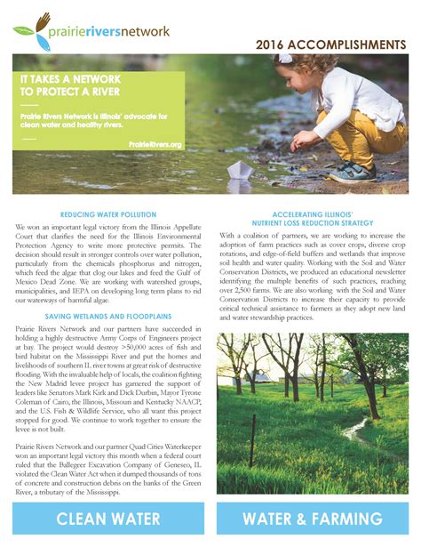 2016 Accomplishments And Annual Report Prairie Rivers Network