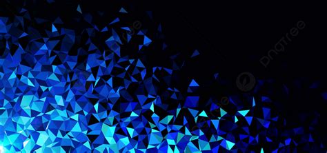Abstract Blue Triangle Low Poly With Light In Dark Background